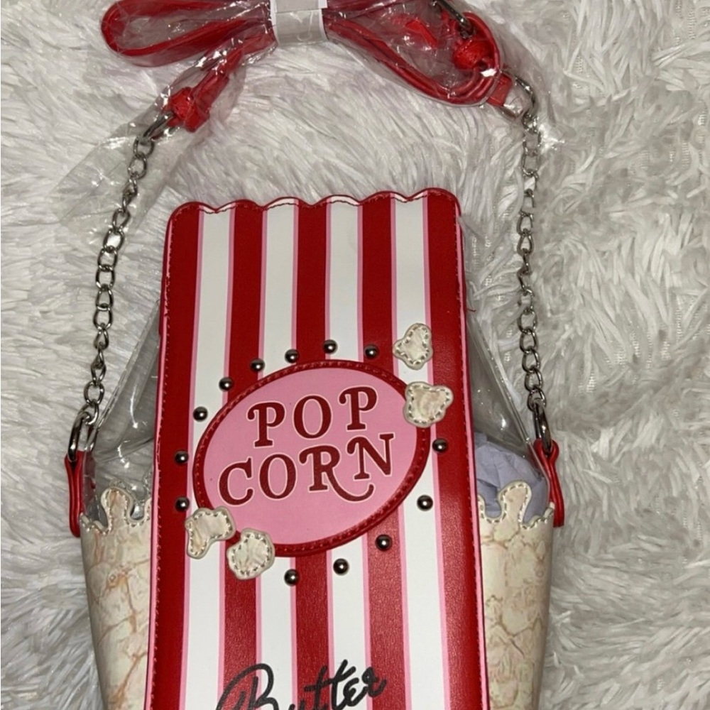 Red and White Popcorn Box Handbag
